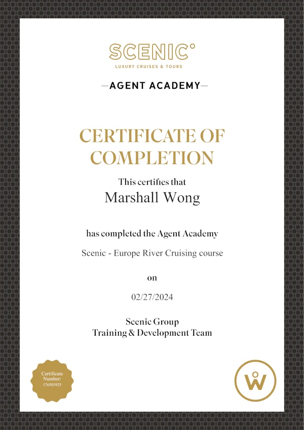 Scenic - Europe River Cruising Certified